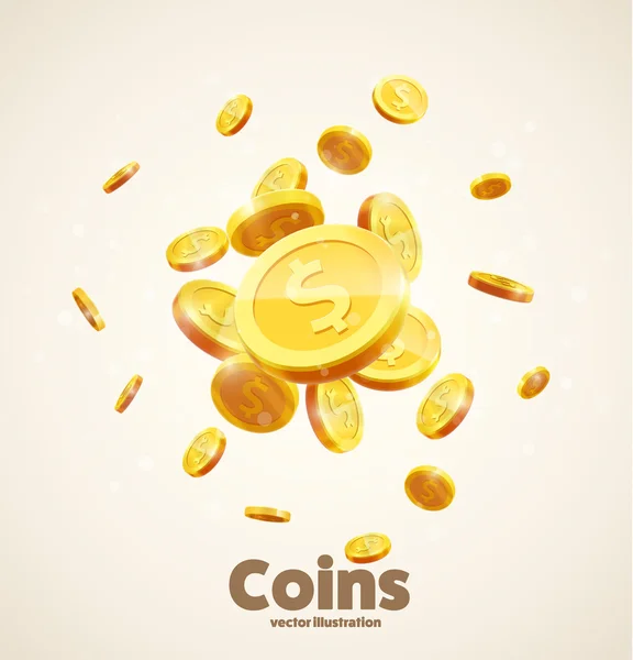 Gold coins template — Stock Vector