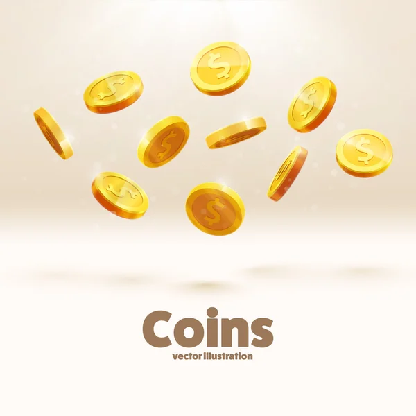 Modelo de moedas de ouro — Vetor de Stock