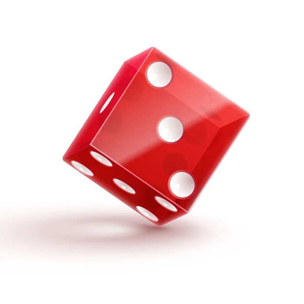 Kostka kasino červené kostky — Stockový vektor