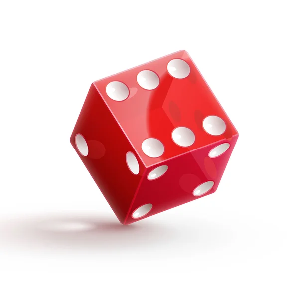 Cubo de dados vermelho casino — Vetor de Stock