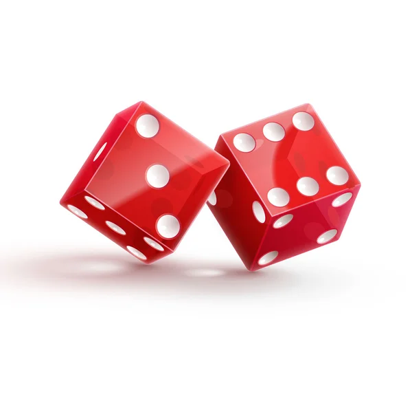 Dés cubes rouges de casino — Image vectorielle