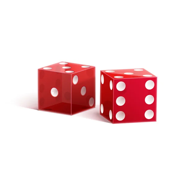 Casino red dice kuber — Stock vektor