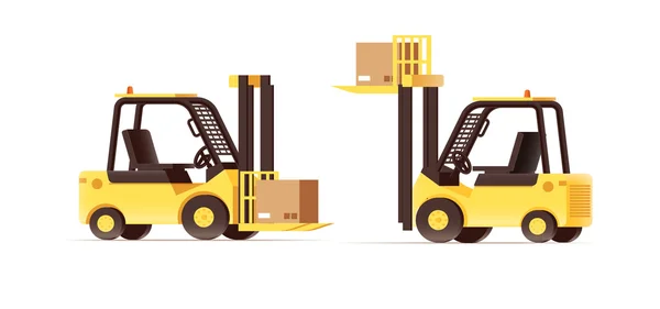 Warehouse logistics forklifts — Stock Vector