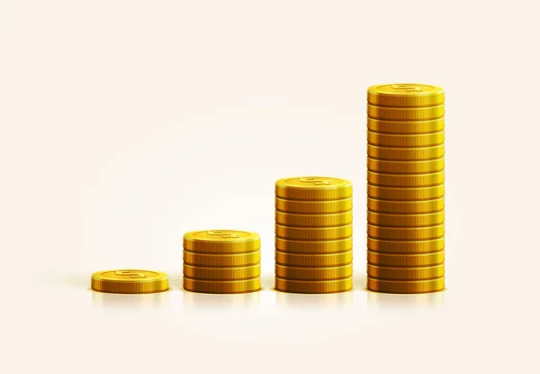 Coin stacks banner — Stock Vector