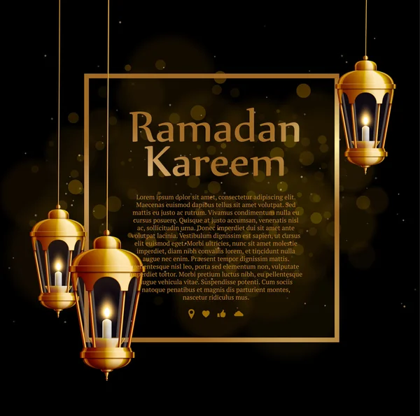 Ramadan kareem greeting card — Stock Vector