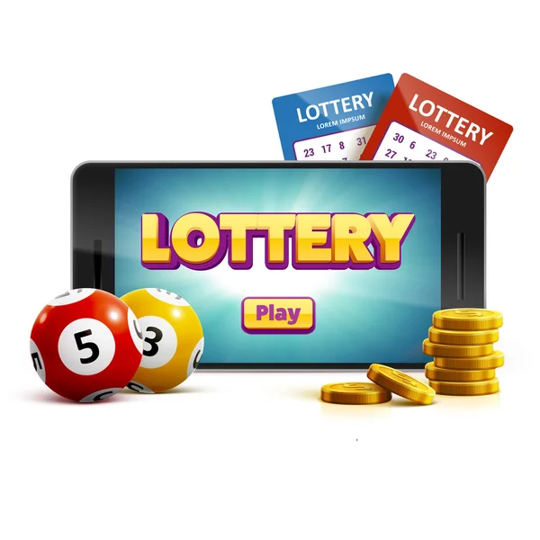 Banner realista loteria — Vetor de Stock