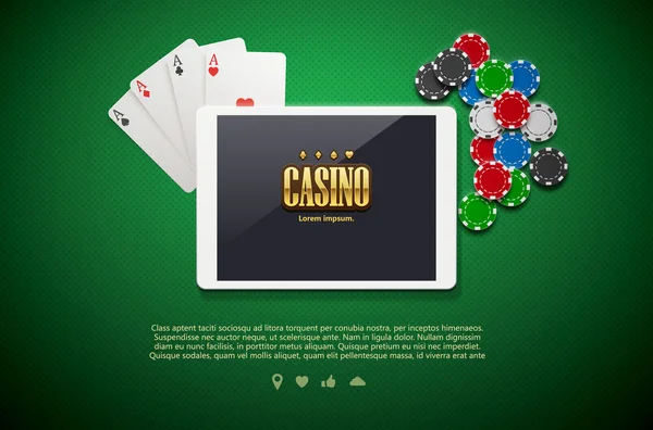 Banner de casino en línea — Vector de stock