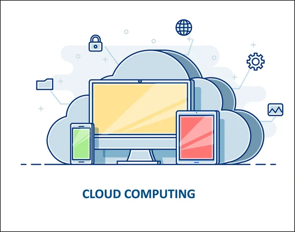 Ícone de computação em nuvem — Vetor de Stock