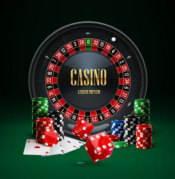 Spanduk kasino daring - Stok Vektor