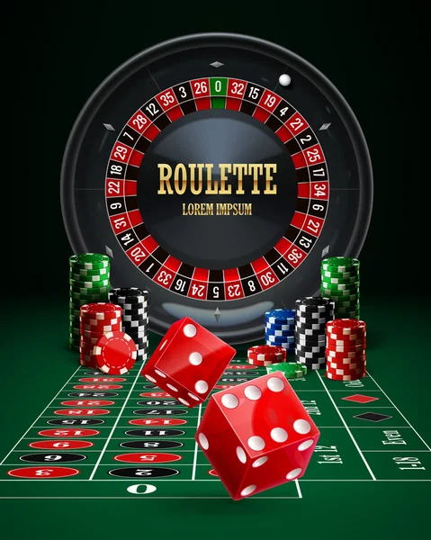 Banner casino roleta — Vetor de Stock