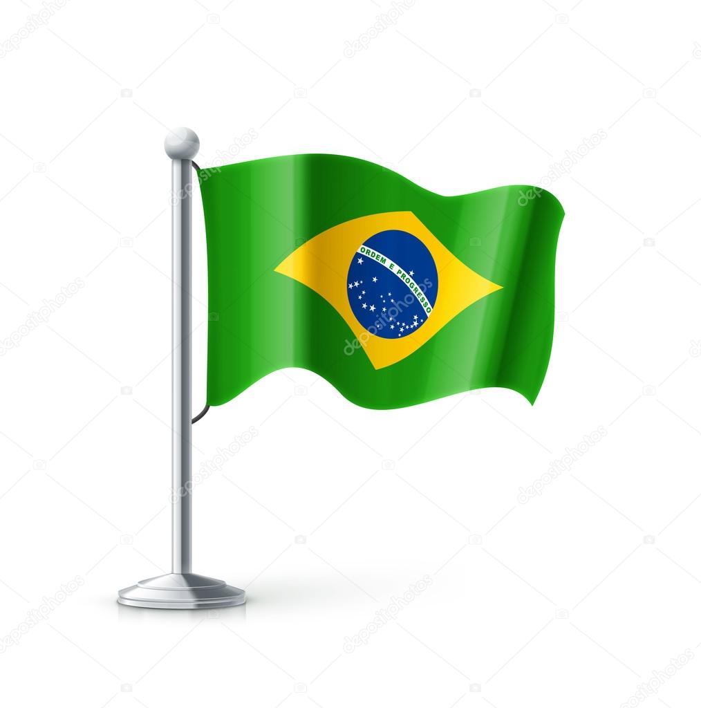 brazil flag on flagpole