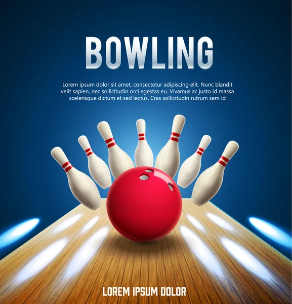 Bowling realistische Banner — Stockvektor