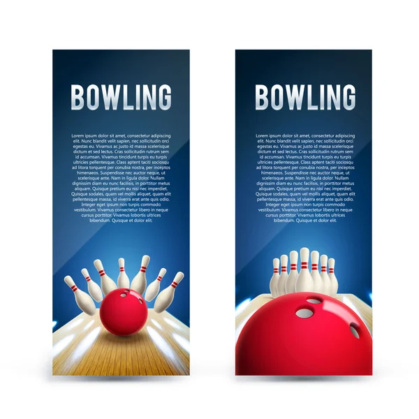 Bowling realistic banners — Stock Vector