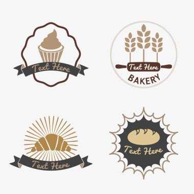 koleksiyonu retro vintage ekmek logo rozetleri ve Etiketler