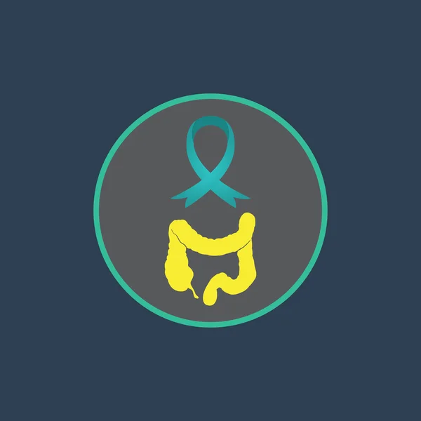 Colon Cancer logo vector icono diseño plantilla — Archivo Imágenes Vectoriales