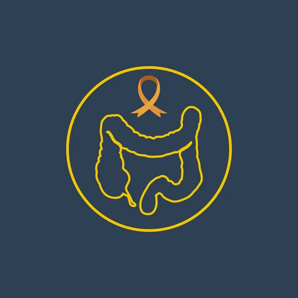 Darmkanker logo vector pictogram ontwerpsjabloon — Stockvector