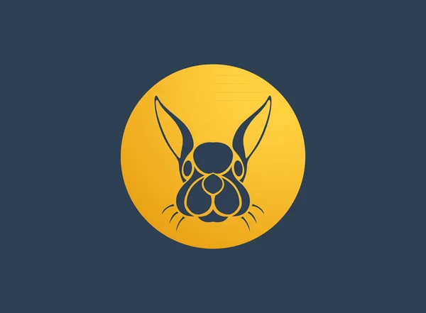 Templat desain ikon vektor logo kelinci - Stok Vektor