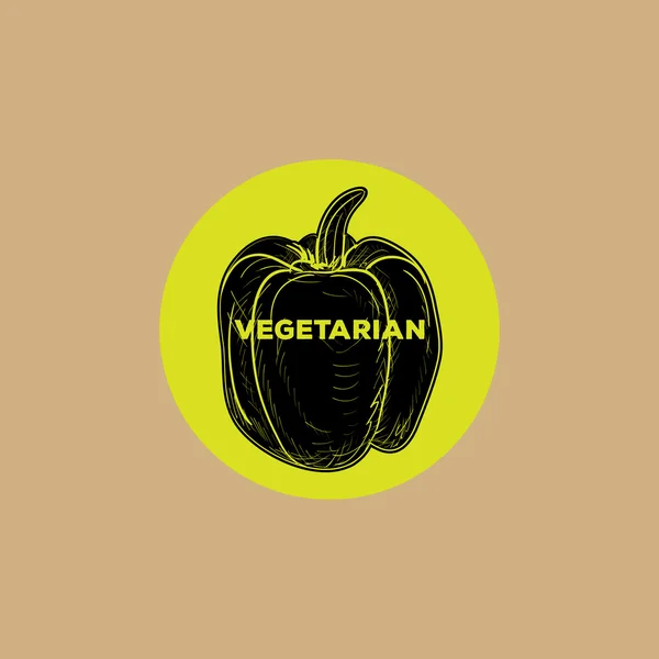 Templat desain vektor logo vegetarian - Stok Vektor