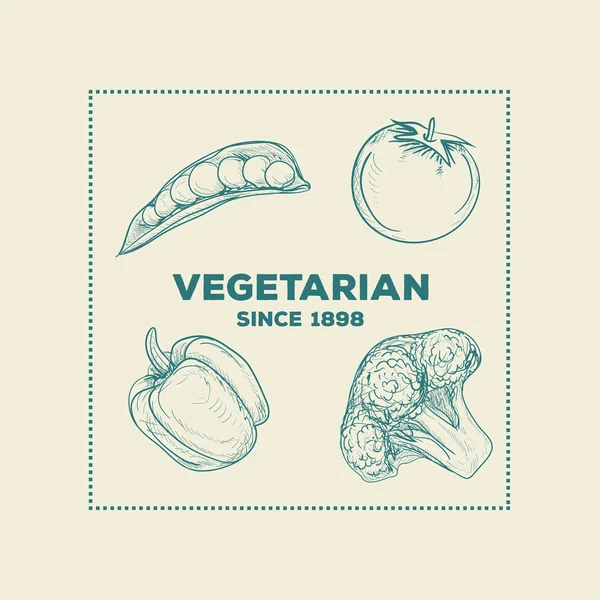 Templat desain vektor logo vegetarian - Stok Vektor