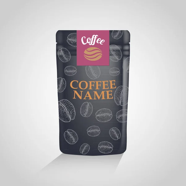 Векторный шаблон упаковки кофе — стоковый вектор