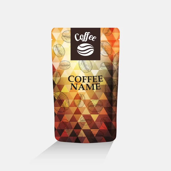 Векторный шаблон упаковки кофе — стоковый вектор
