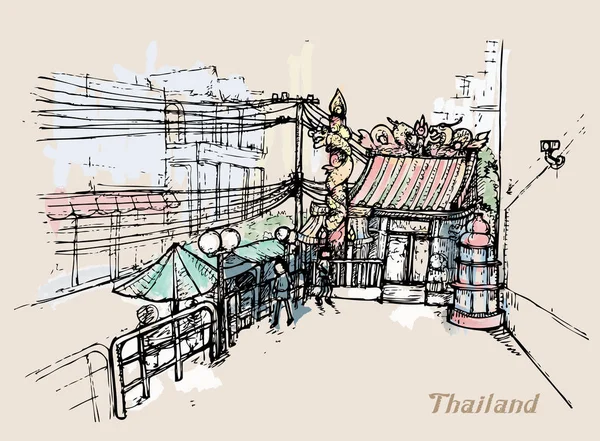 Vektorillustration von Thailand im Aquarell-Stil, Aquarell — Stockvektor