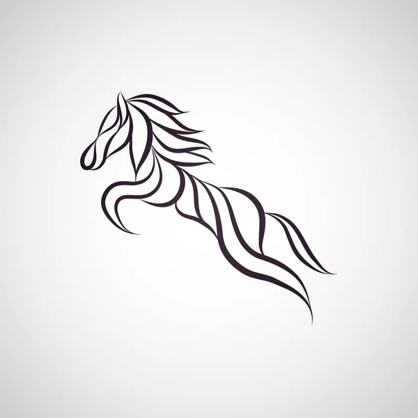Desain ikon vektor logo kuda - Stok Vektor