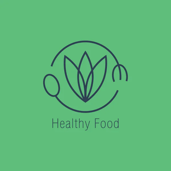 Desain ikon vektor logo makanan sehat - Stok Vektor