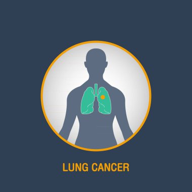 Akciğer kanseri vektör logo simge tasarım