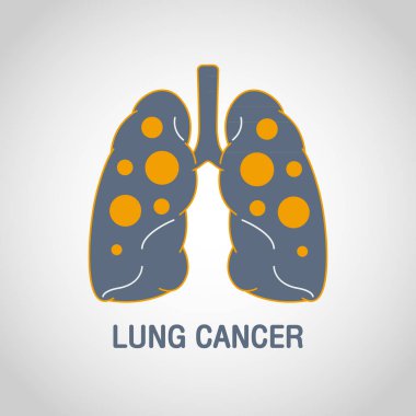 Akciğer kanseri vektör logo simge tasarım