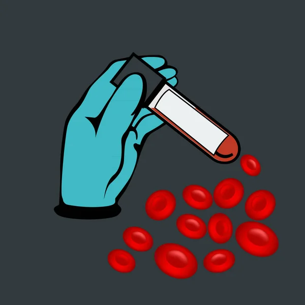 Εξέταση αίματος λογότυπο φορέα εικονίδιο σχεδιασμός — Διανυσματικό Αρχείο