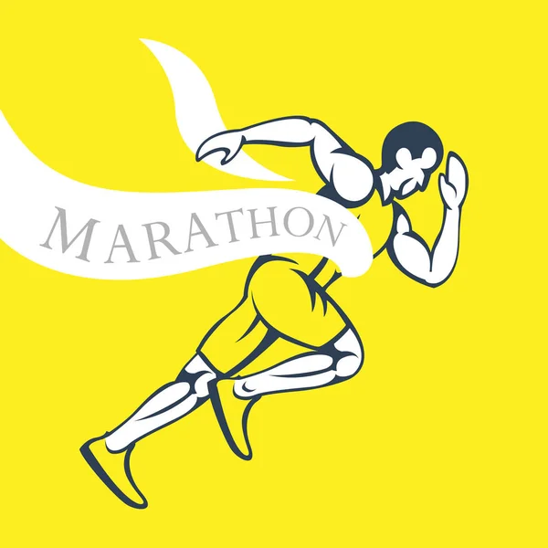 Logo del vector maratón. Icono del club en ejecución — Archivo Imágenes Vectoriales