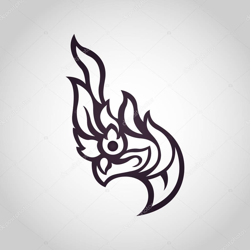 Snake logo in traditional Thai art, Naga Thai dragon