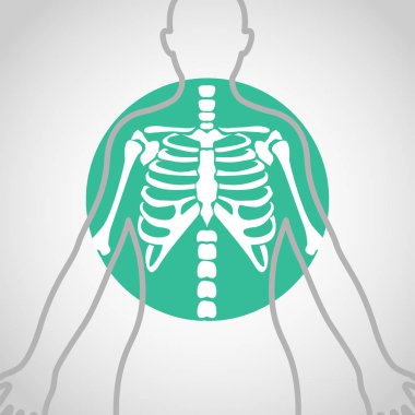 Göğüs röntgeni vektör logo simge tasarım