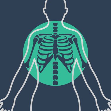 Göğüs röntgeni vektör logo simge tasarım