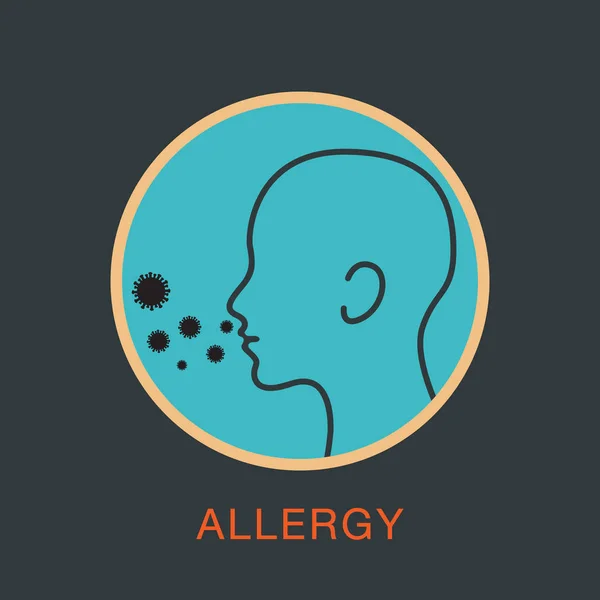 ALLERGY logo icono vector ilustración — Archivo Imágenes Vectoriales