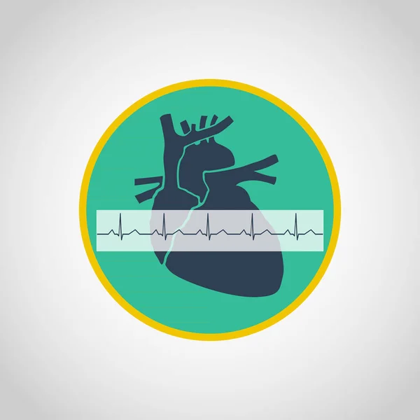 Um desenho do ícone do logotipo do vetor do eletrocardiograma — Vetor de Stock