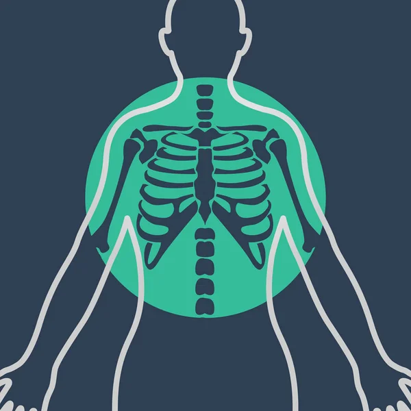 Projektowanie ikona logo wektor RTG klatki piersiowej — Wektor stockowy