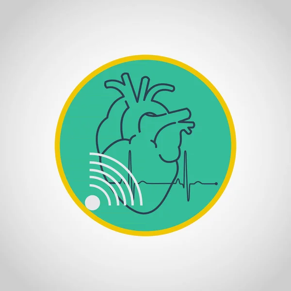 Diseño del icono del logotipo del vector del ecocardiograma — Vector de stock