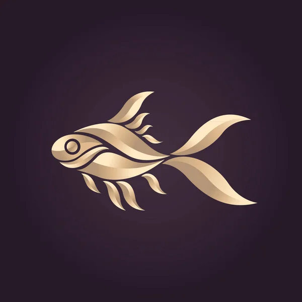 Goldfisch Logo Vektor Symbol Illustrator — Stockvektor