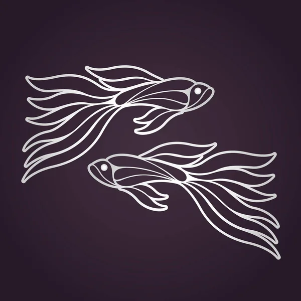 GUPPY FISH logo vectoriel icône design illustrations — Image vectorielle