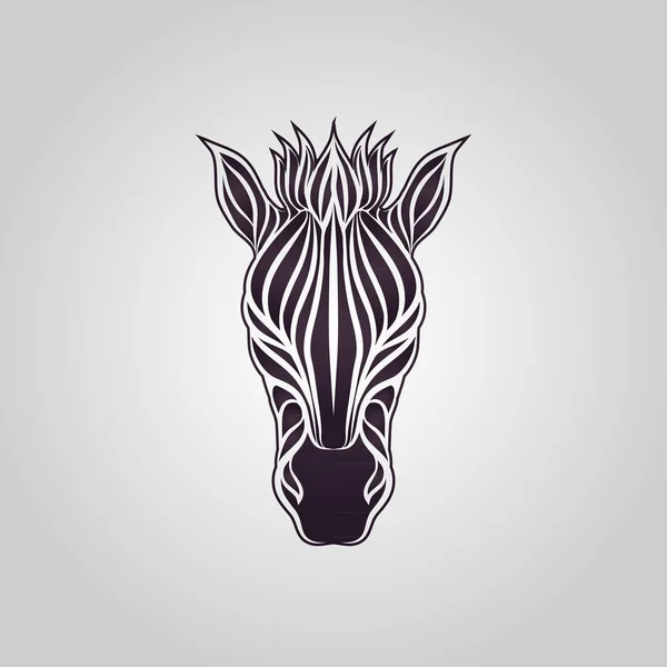 Ilustrasi desain ikon vektor logo Zebra - Stok Vektor