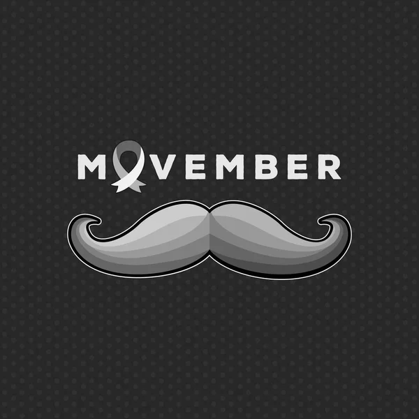 Vector Movember cancer awareness event poster, banner and card. — Stock Vector