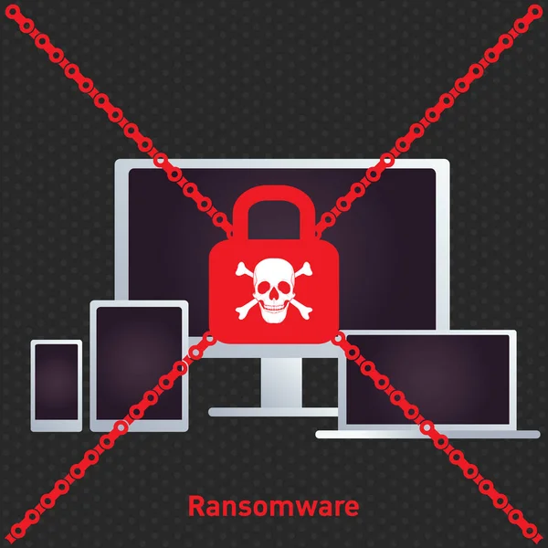 Ransomware / apps ve ağları için bir dizüstü bilgisayar düz simgesini ware fidye