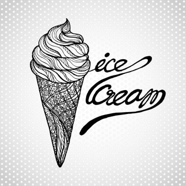 dondurma illüstrasyon vektör simgesi.