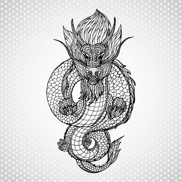 Dragon illustration vector icon. — Stock Vector