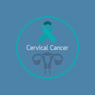 Rahim ağzı kanseri simgesi Logo vektör çizim