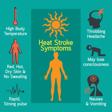 Güneş çarpması Infographic vektör çizim