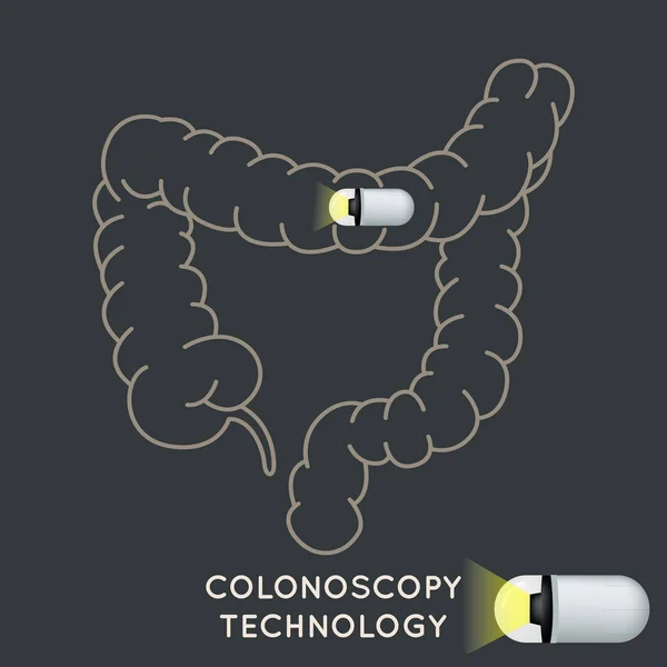 Logo colonoscopia disegno icona vettoriale — Vettoriale Stock