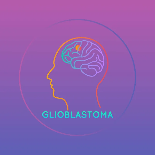 Glioblastoma vektorové ikony ilustrace, mozku vektor — Stockový vektor